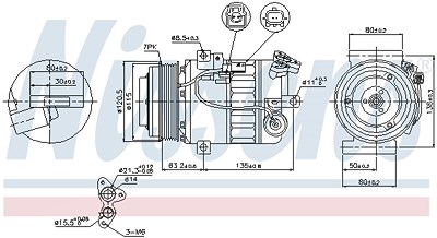 Nissens Kompressor, Klimaanlage [Hersteller-Nr. 89392] für Nissan, Renault von NISSENS