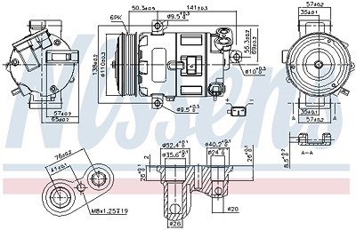 Nissens Kompressor, Klimaanlage [Hersteller-Nr. 89400] für Fiat, Lancia, Suzuki von NISSENS