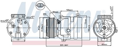Nissens Kompressor, Klimaanlage [Hersteller-Nr. 89435] für Nissan, Opel, Renault von NISSENS