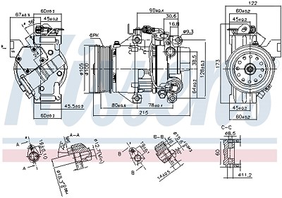 Nissens Kompressor, Klimaanlage [Hersteller-Nr. 89443] für Toyota von NISSENS
