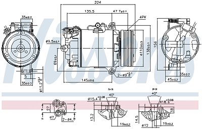 Nissens Kompressor, Klimaanlage [Hersteller-Nr. 89483] für BMW von NISSENS