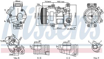 Nissens Kompressor, Klimaanlage [Hersteller-Nr. 89516] für Toyota von NISSENS