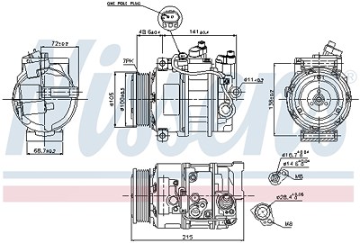 Nissens Kompressor, Klimaanlage [Hersteller-Nr. 89520] für Mercedes-Benz von NISSENS
