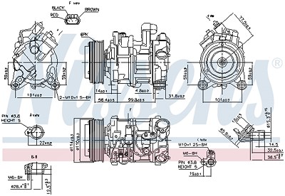 Nissens Kompressor, Klimaanlage [Hersteller-Nr. 89585] für BMW von NISSENS