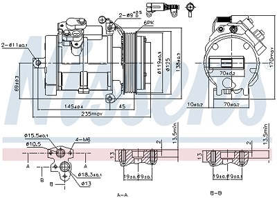 Nissens Kompressor, Klimaanlage [Hersteller-Nr. 89606] für Mercedes-Benz von NISSENS