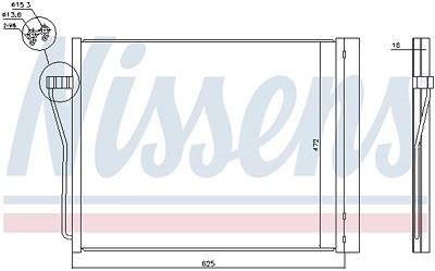 Nissens Kondensator, Klimaanlage [Hersteller-Nr. 940308] für Alpina, BMW von NISSENS