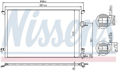 Nissens Kondensator, Klimaanlage [Hersteller-Nr. 940320] für Cadillac, Saab von NISSENS