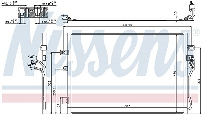 Nissens Kondensator, Klimaanlage [Hersteller-Nr. 940342] für Dodge, Fiat von NISSENS