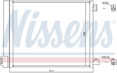 Nissens Kondensator, Klimaanlage [Hersteller-Nr. 940371] für Nissan von NISSENS