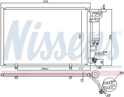 Nissens Kondensator, Klimaanlage [Hersteller-Nr. 940500] für Ford von NISSENS