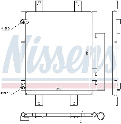 Nissens Kondensator, Klimaanlage [Hersteller-Nr. 940612] für Daihatsu, Subaru von NISSENS