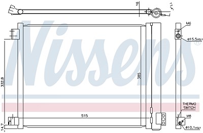 Nissens Kondensator, Klimaanlage [Hersteller-Nr. 940624] für Nissan von NISSENS