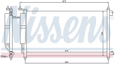 Nissens Kondensator, Klimaanlage [Hersteller-Nr. 94621] für Nissan von NISSENS