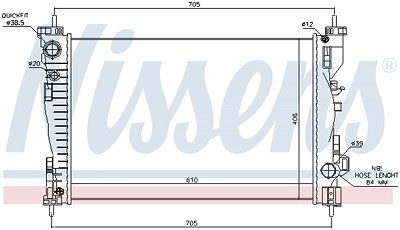 Nissens Kühler, Motorkühlung [Hersteller-Nr. 60064] für Alfa Romeo von NISSENS