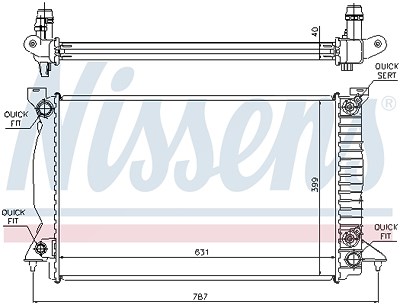 Nissens Kühler, Motorkühlung [Hersteller-Nr. 60314A] für Audi von NISSENS