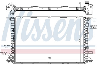 Nissens Kühler, Motorkühlung [Hersteller-Nr. 60356] für Audi von NISSENS