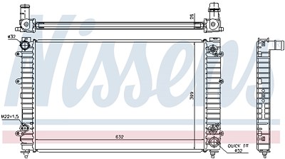 Nissens Kühler, Motorkühlung [Hersteller-Nr. 60493A] für Audi von NISSENS