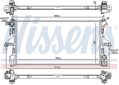 Nissens Kühler, Motorkühlung [Hersteller-Nr. 606170] für Citroën, Peugeot von NISSENS