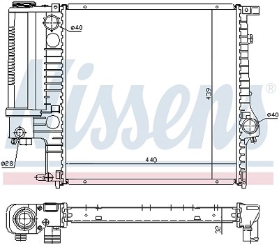 Nissens Kühler, Motorkühlung [Hersteller-Nr. 60623A] für BMW von NISSENS