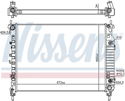 Nissens Kühler, Motorkühlung [Hersteller-Nr. 606256] für Chevrolet, Opel von NISSENS