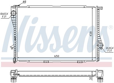 Nissens Kühler, Motorkühlung [Hersteller-Nr. 60648A] für BMW von NISSENS