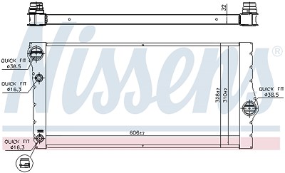 Nissens Kühler, Motorkühlung [Hersteller-Nr. 60769] für BMW von NISSENS