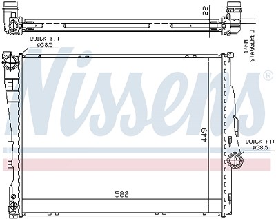Nissens Kühler, Motorkühlung [Hersteller-Nr. 60784A] für BMW von NISSENS