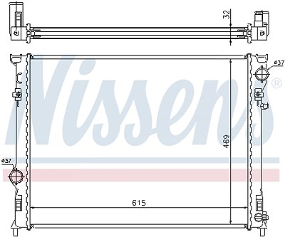 Nissens Kühler, Motorkühlung [Hersteller-Nr. 61014A] für Chrysler, Lancia von NISSENS