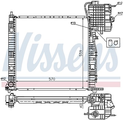 Nissens Kühler, Motorkühlung [Hersteller-Nr. 62559A] für Mercedes-Benz von NISSENS