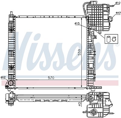 Nissens Kühler, Motorkühlung [Hersteller-Nr. 62561A] für Mercedes-Benz von NISSENS