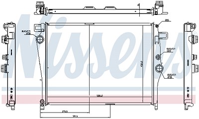 Nissens Kühler, Motorkühlung [Hersteller-Nr. 627044] für Mercedes-Benz von NISSENS