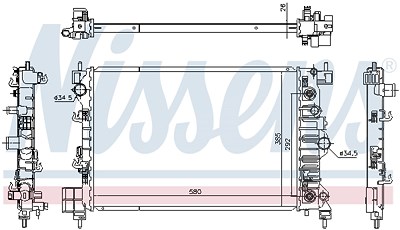 Nissens Kühler, Motorkühlung [Hersteller-Nr. 630778] für Chevrolet, Opel von NISSENS