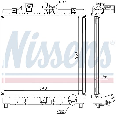 Nissens Kühler, Motorkühlung [Hersteller-Nr. 63312] für Honda von NISSENS