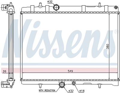 Nissens Kühler, Motorkühlung [Hersteller-Nr. 63607A] für Citroën, Peugeot von NISSENS