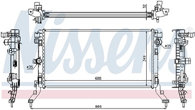 Nissens Kühler, Motorkühlung [Hersteller-Nr. 637603] für Renault von NISSENS