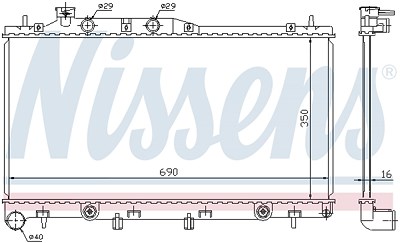 Nissens Kühler, Motorkühlung [Hersteller-Nr. 64115] für Subaru von NISSENS