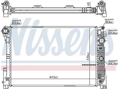 Nissens Kühler, Motorkühlung [Hersteller-Nr. 67101] für Mercedes-Benz von NISSENS