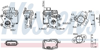 Nissens AGR-Ventil [Hersteller-Nr. 98596] für Mercedes-Benz, Nissan, Opel, Renault, Vauxhall von NISSENS