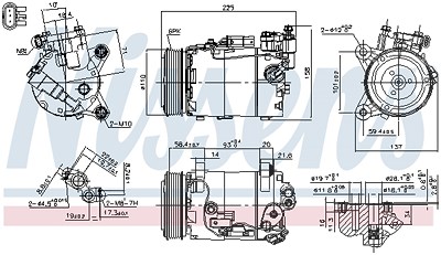Nissens Kompressor, Klimaanlage [Hersteller-Nr. 890600] für BMW von NISSENS