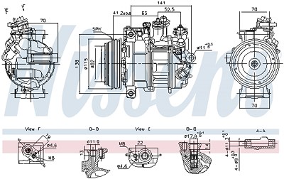 Nissens Kompressor, Klimaanlage [Hersteller-Nr. 890919] für Mercedes-Benz von NISSENS