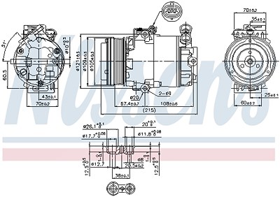 Nissens Kompressor, Klimaanlage [Hersteller-Nr. 89322] für Lti, Opel von NISSENS