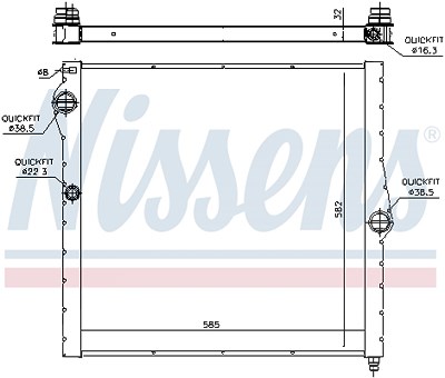 Nissens Kühler, Motorkühlung [Hersteller-Nr. 60826] für BMW von NISSENS