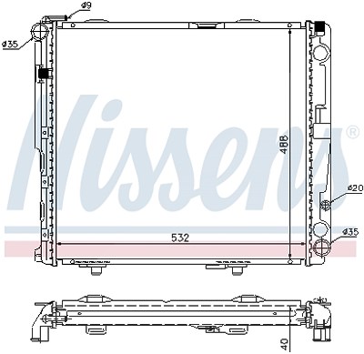 Nissens Kühler, Motorkühlung [Hersteller-Nr. 62696A] für Mercedes-Benz von NISSENS
