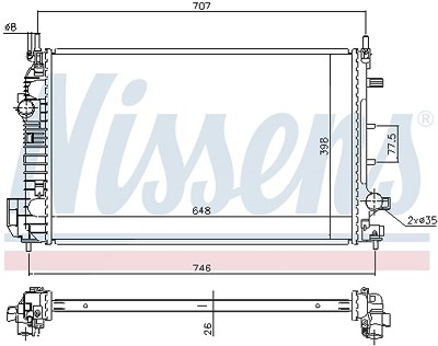 Nissens Kühler, Motorkühlung [Hersteller-Nr. 640302] für Saab von NISSENS