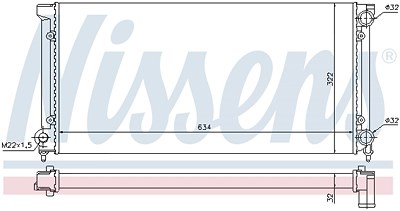 Nissens Kühler, Motorkühlung [Hersteller-Nr. 651611] für VW von NISSENS