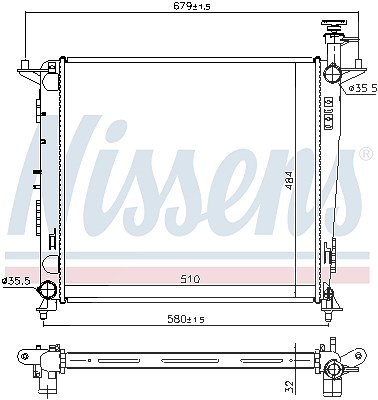Nissens Kühler, Motorkühlung [Hersteller-Nr. 666222] für Kia von NISSENS