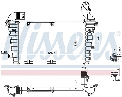 Nissens Ladeluftkühler [Hersteller-Nr. 961267] für Opel, Vauxhall von NISSENS