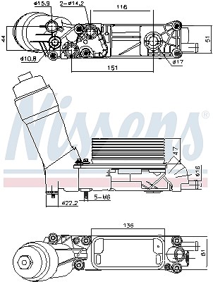 Nissens Ölkühler, Motoröl [Hersteller-Nr. 91335] für Chrysler, Dodge, Fiat, Jeep, Lancia von NISSENS