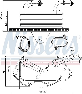 Nissens Ölkühler, Motoröl [Hersteller-Nr. 90662] für Audi, VW von NISSENS