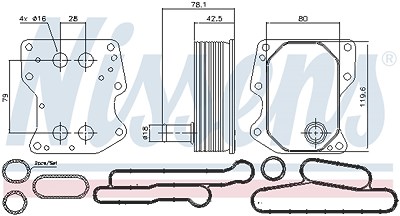 Nissens Ölkühler, Motoröl [Hersteller-Nr. 90723] für Ford von NISSENS